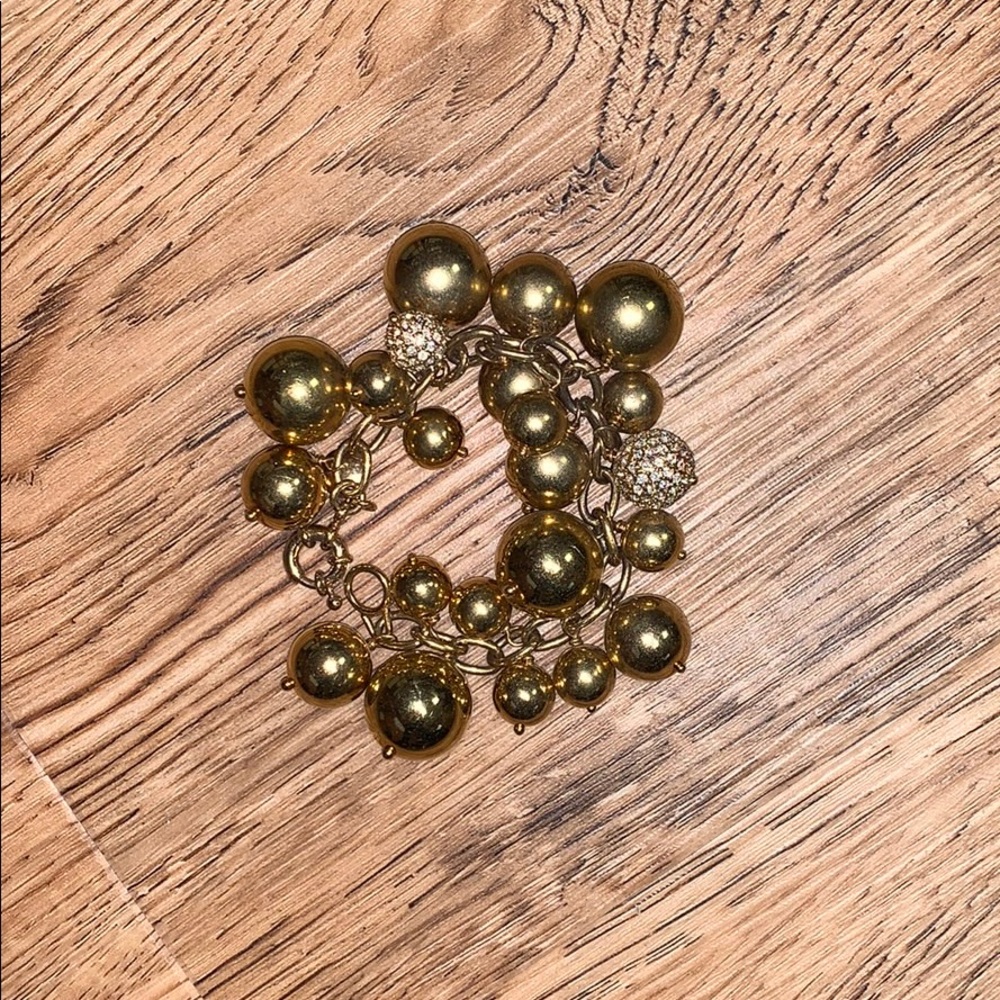 J Crew Gold & Crystal Ball Bracelet - Picture 4 of 4